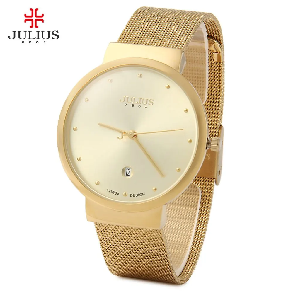 

Top Watches Men Luxury Julius Brand Men's Watches Stainless Steel Analog Display Quartz Men Wrist watch Ultra Thin Dial Relogio