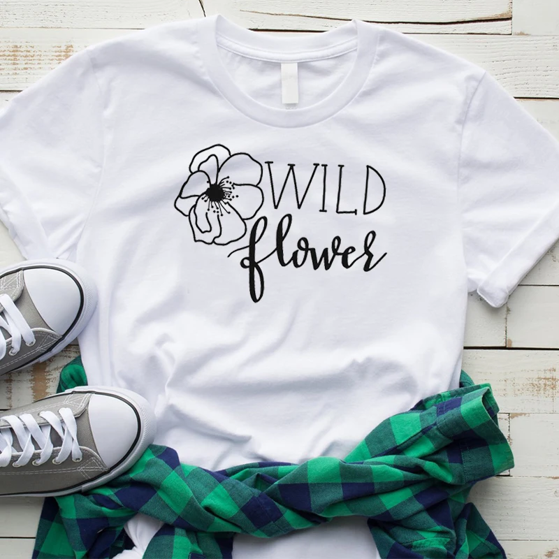 

Wild Flower Graphic Tees Women Cotton Short Sleeve Tshirt Plus Size Fashion Causal Tops Save The Bees Tee Shirts Drop Shipping