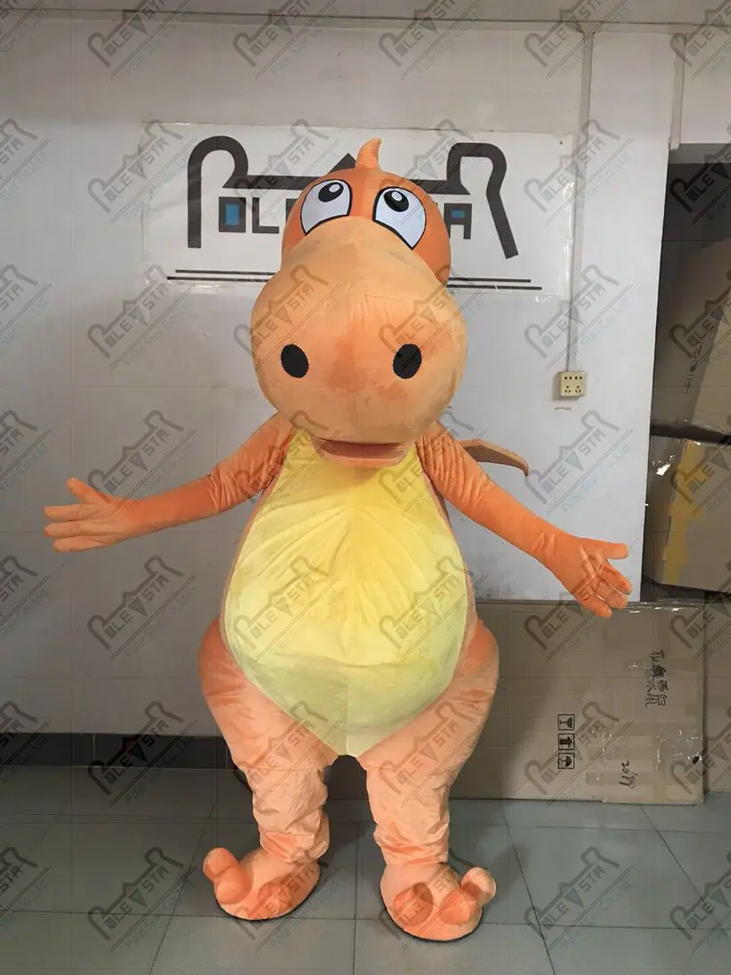 

orange wing dinosaur mascot costumes big nose cartoon dragon mascot costumes