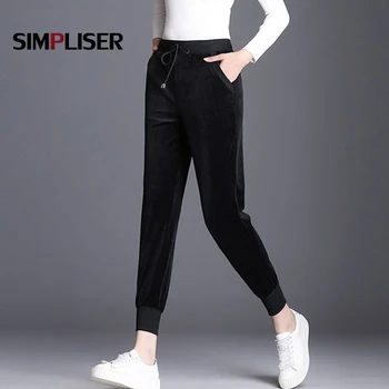 

Plus size 5XL 6XL womens harem pants jogger harem leisure pants Drawstring Pleuche Sweatpants Big Size Trousers black grey 2018
