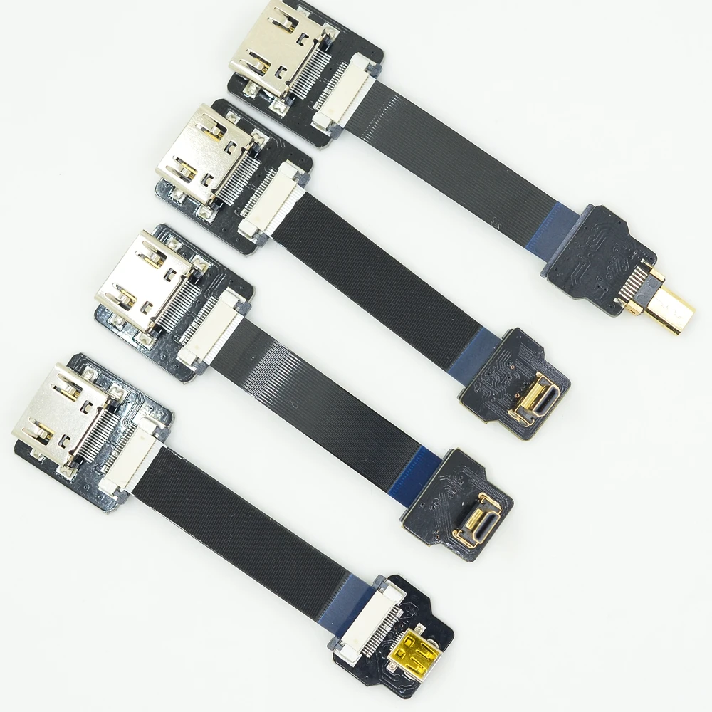 

A4-D HDMI FPV Type A female to Micro HDMI Type D Up Down angle male Female Elbow HDTV Flat FPC Cable for GH4 GoPro BMPCC A5000