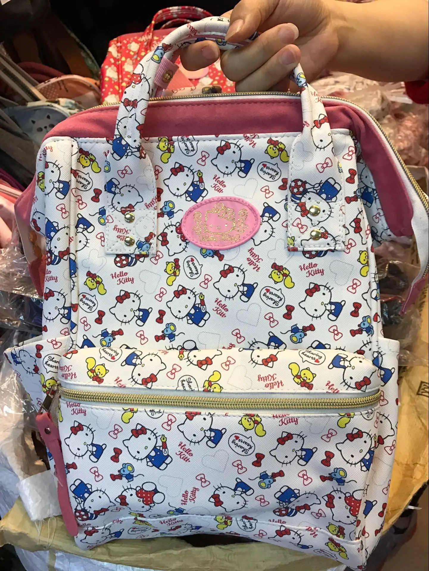 Мультфильм Подлинная рисунок «Hello Kitty» My Melody рюкзак школьный искусственная розовый Начальная школа Сумки рисунок «Hello Kitty» дорожная сумка для подарок для девочек - Цвет: 2