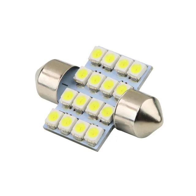 Car DIY LED 31mm 16 SMD Pure White Dome Festoon LED Car Light Bulb Auto