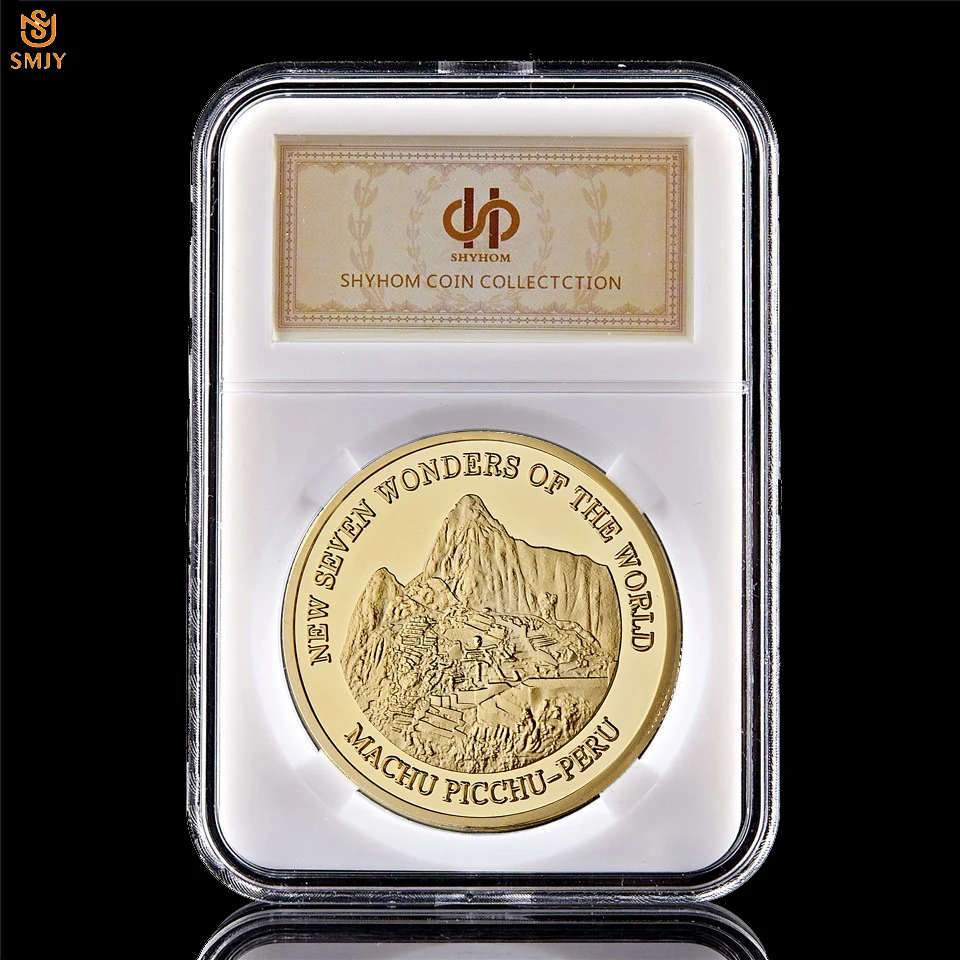 2007 новый мир Семь чудес Перу Cusco Machu Picchu Inca Империя позолоченная Новинка