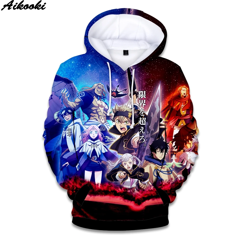 Black Clover 3D Hooded Men Women Hip Hop Hoodies Men Winter Sweatshirts Fashion Printing Black Clover Hoodies Pullovers Pullover