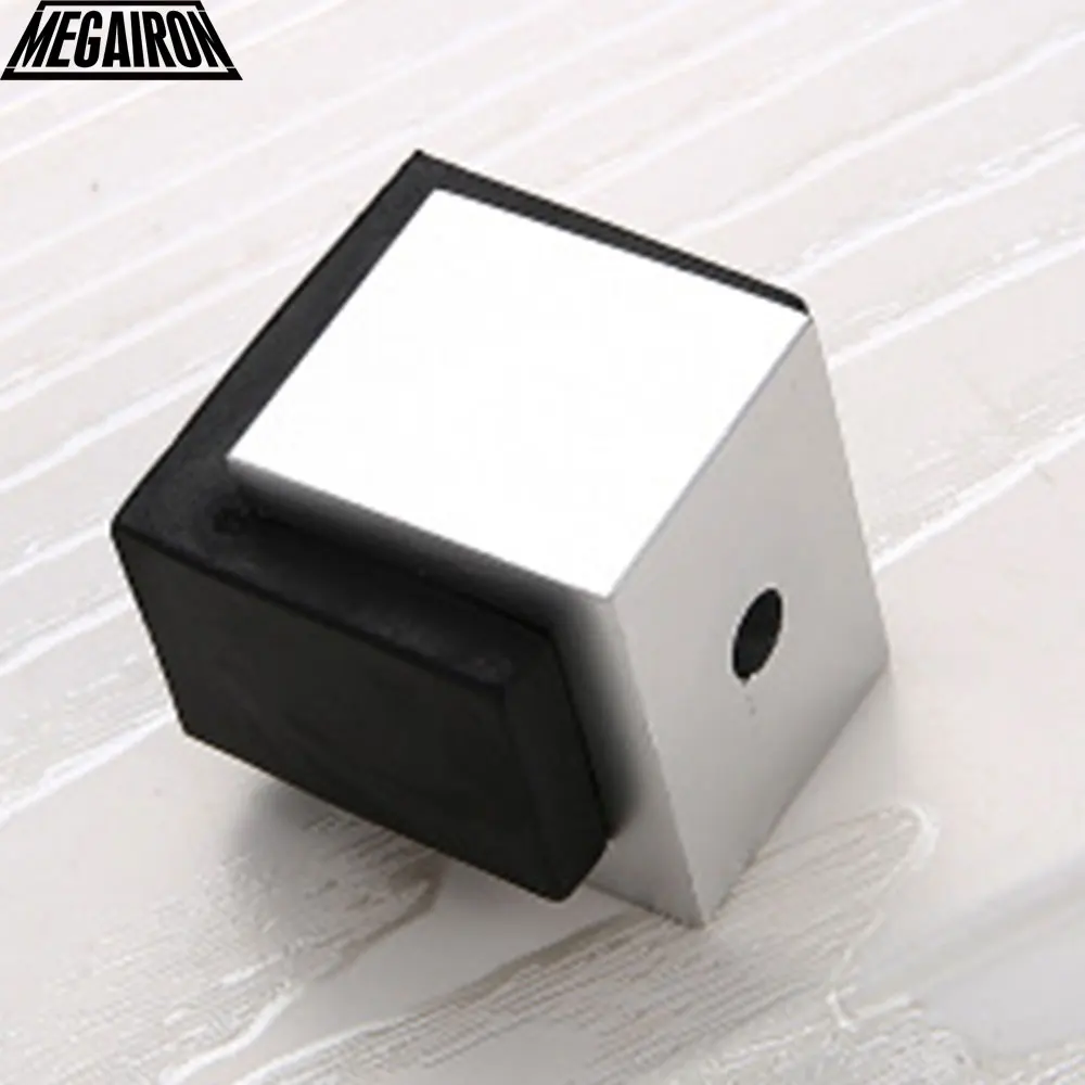 

MEGAIRON Modern Aluminium Bathroom Door Stopper Square Solid Wooden Door Block Office Anti-collision Door Stop Hardware Tool