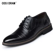2017 Oxford Schuhe Für Männer Formale Schuhe Aus Echtem Leder Büro Kleid Schuhe Männer Wohnungen Zapatos Hombre Schwarz Oxfords Männlichen BRM-276