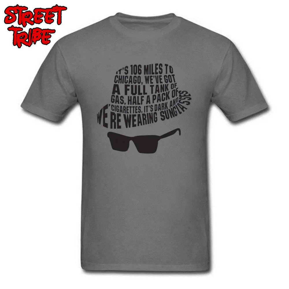 Summer Tops Shirts Latest Crew Neck 3D Printed Short Sleeve 100% Cotton Men Tshirts Geek Tee-Shirt Free Shipping 106 Miles to Chicago  The Blues Brothers -798 carbon