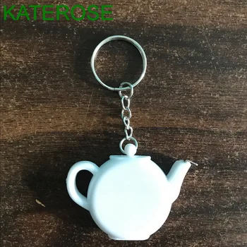 

12PCS Love is Brewing Teapot Measuring Tape Keychain Cheap Wedding Favors Portable Key Chain Party Giveaways For Guest