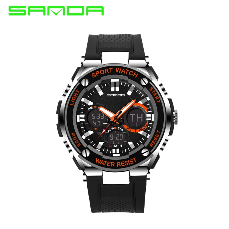 Модные спортивные мужские кварцевые цифровые часы армейские военные relogio masculino часы SANDA люксовый бренд светодиодный водонепроницаемые наручные часы