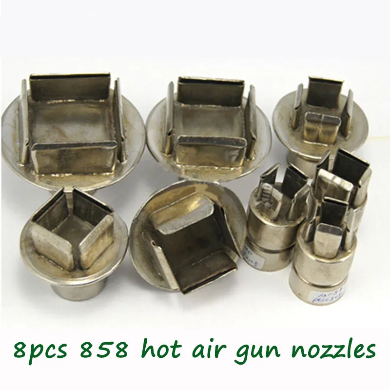 8pcs Different Sizes Hot Air Gun Nozzle BGA Nozzle 858 Series Rework