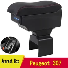 Для peugeot 307 подлокотник коробка центральный магазин содержимое коробка для хранения с подстаканником пепельница USB интерфейс 2008-2013