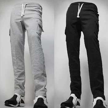

Fashion 2020 spring autumn men's big sack cargo pants Men'sJoggers Draw string hip hop sweatpants Black dark grey loose trousers