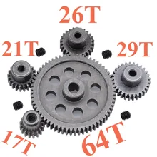 11184 Steel Metal Spur Diff Main Gear 64T Motor Pinion Gears 17T 21T 26T 29T 11176