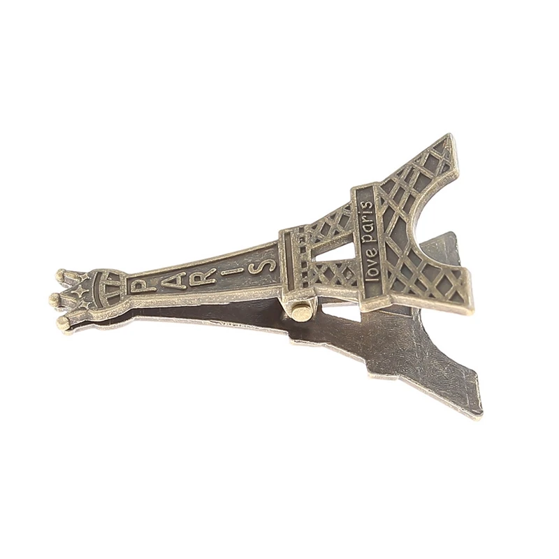 

Stand Photo Card Holder Memo Paper Business Card Vintage Paris Tower Message Clip Gift Metal Clip