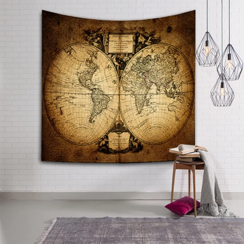 Гобелен цвет карта мира ткань из полиэстера с принтом Настенный декор одеяло для пикника настенное пляжное полотенце в богемном стиле для домашнего декора