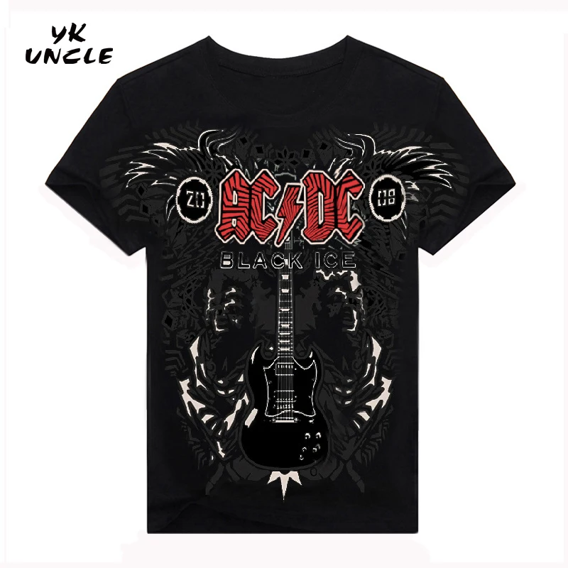 

YK UNCLE Brand 2017 New Fashion Clothing Heavy Metal Band AD/DC Printed T shirts Short Sleeve Streerwear Men T-shirt Tees Tops