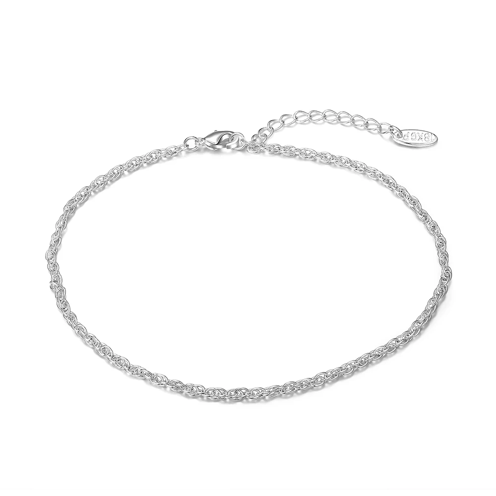 

BOAKO Simple Girl Ankle Bracelet Silver Color Link Chain Anklet Sexy Barefoot Jewelry Women Foot Bracelet Jewelry Leg Chain Z3