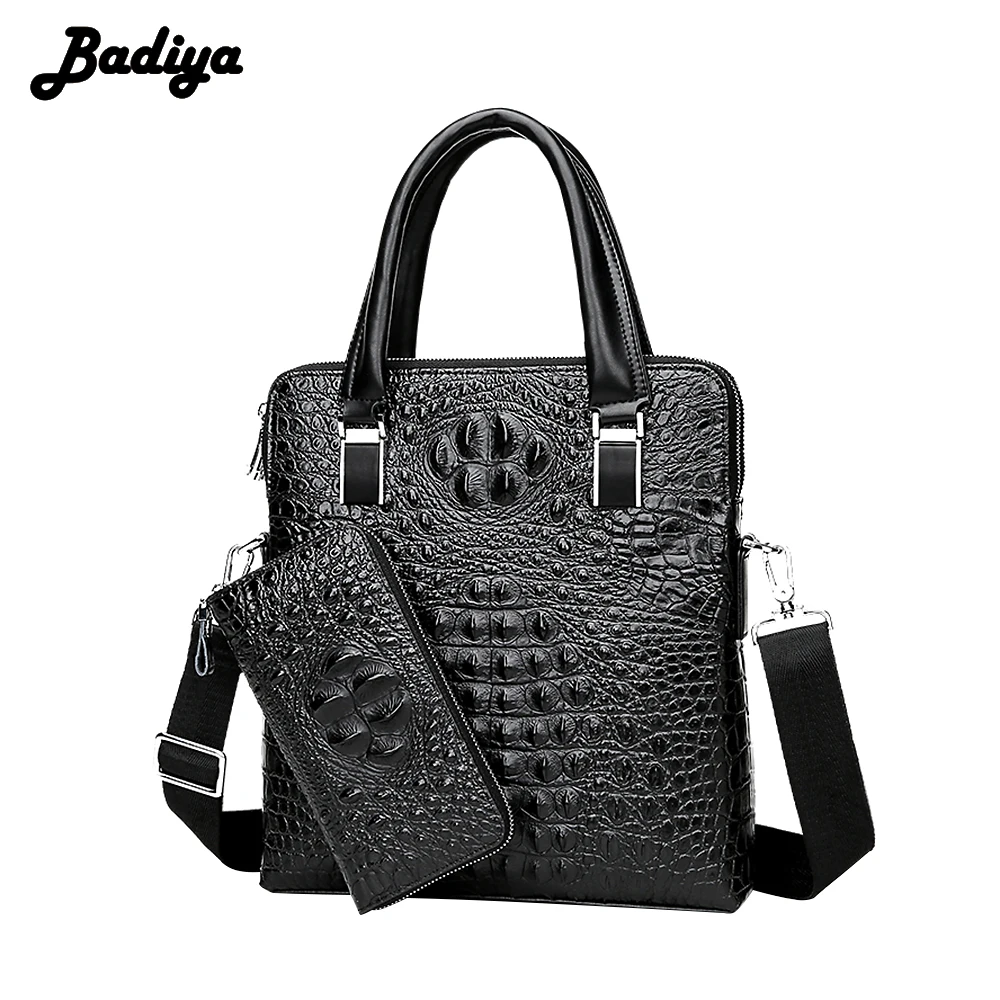 

New Arrival Genuine Leather Crocodile Men's Business Handbags Large Capacity Should Bags For Men Brand Design