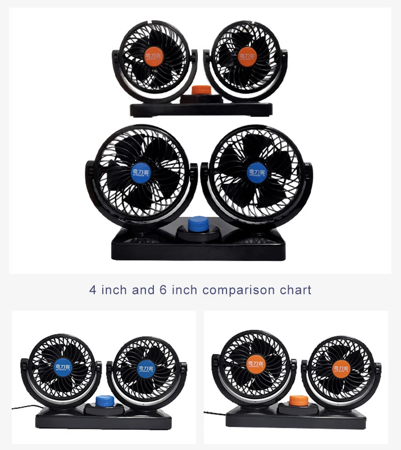 Usb зарядка портативный Электрический автомобильный вентилятор воздушный кондиционер летний Настольный вентилятор двуглавый 360 градусов вращение немой вентилятор для автомобиля