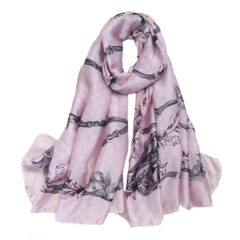 AL7839pink Модный великолепный шелковый шарф роскошный женский брендовый шарф для женщин шаль Пашмина высокое качество с принтом хиджаб обертывания 180*90 см - Цвет: AL7839pink