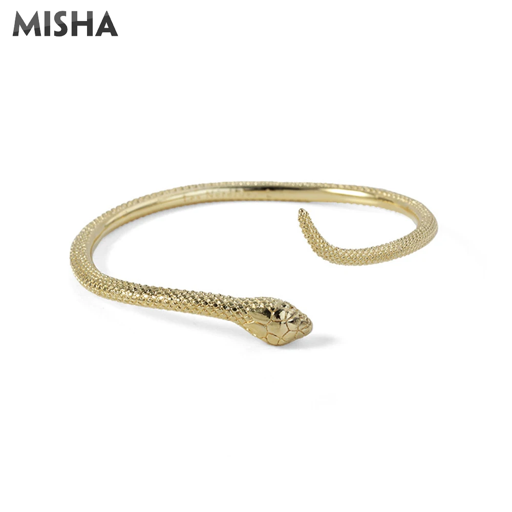 MISHA новые браслеты для женщин ручной работы Змеиный дизайн шикарные новые браслеты регулируемый размер L722