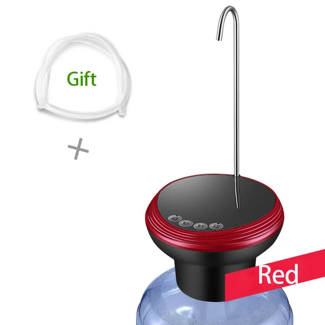 Беспроводной Электрический диспенсер для воды кран автоматический водный насос для бутылки Смарт USB зарядка питьевой воды диспенсер для бутылочного насоса - Цвет: Красный