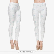 Осень Красота Классическая Джокер длинные узкие штаны полиэстер 3 Dpastel треугольники напечатаны Для женщин девочек Забавные леггинсы