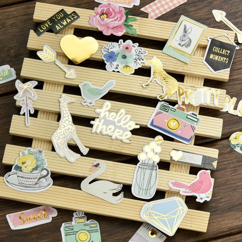 

KSCRAFT 55pcs Colorful Foil Animals Stickers for Scrapbooking Happy Planner/Card Making/Journaling Project