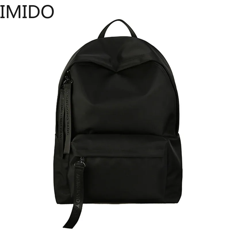 

IMIDO Brand Solid Canvas Traveling Large Capacity Schoolbags Black Backpack Functional Backpack Preppy Style Bag Fashion Casual