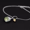 Lotus Fun réel 925 argent Sterling pierre naturelle à la main concepteur bijoux fins élégant Lotus bourgeons Bracelets boucles d'oreilles pour les femmes ► Photo 3/6