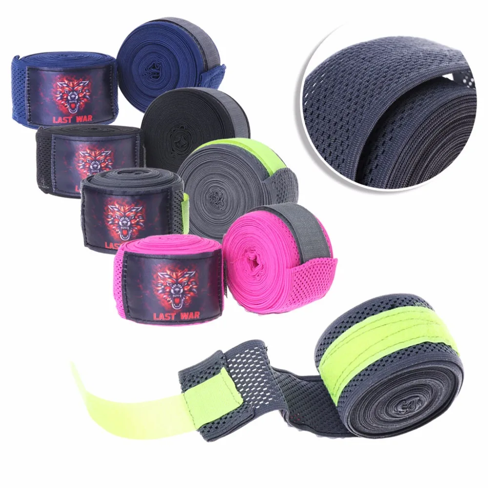

5m Thai Boxing Hand Wraps Elastic Wrist Bandage Handles Training Punch Protector
