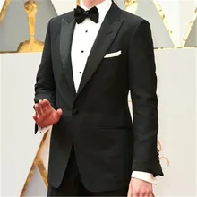 Новые черные мужские костюмы цветочный блейзер одна кнопка 2 шт.(куртка+ брюки+ галстук) пром Masculino Trajes De Hombre Блейзер свадебный костюм