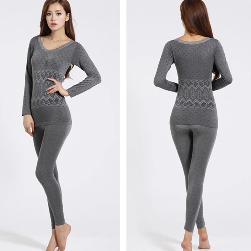 Female Autumn winter Thermal Underwear Women Breathable Warm Long Johns ...