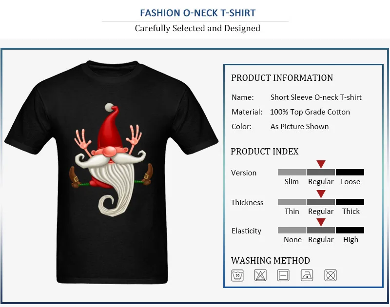 New Fashion Summer T-shirts Short Sleeve Pure Cotton Santa Claus jumping Round Neck Adult Tops Tees Funny Summer/Autumn Tee-Shirt