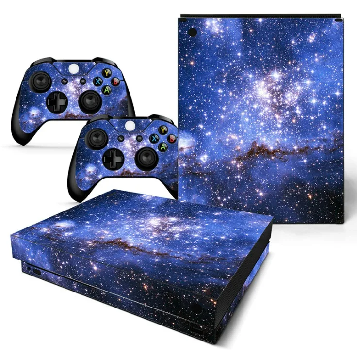 Star Sky Водонепроницаемая наклейка 2 контроллера и наклейка на консоль для Xbox One X Skins весь чехол - Цвет: TN-XboneX-0777