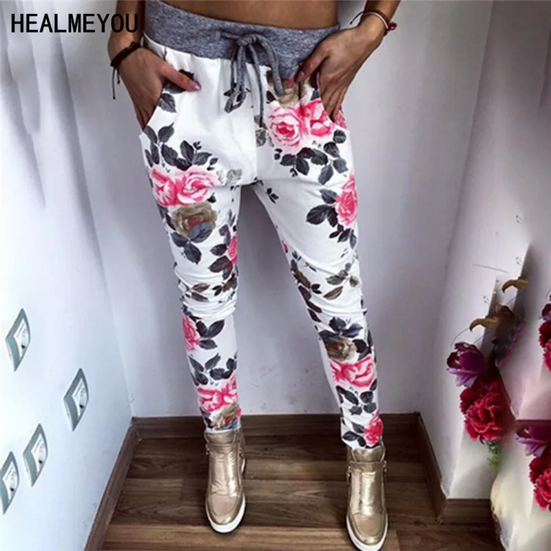 Женские повседневные брюки шаровары с цветочным принтом новый стиль|capri trousers|fashion
