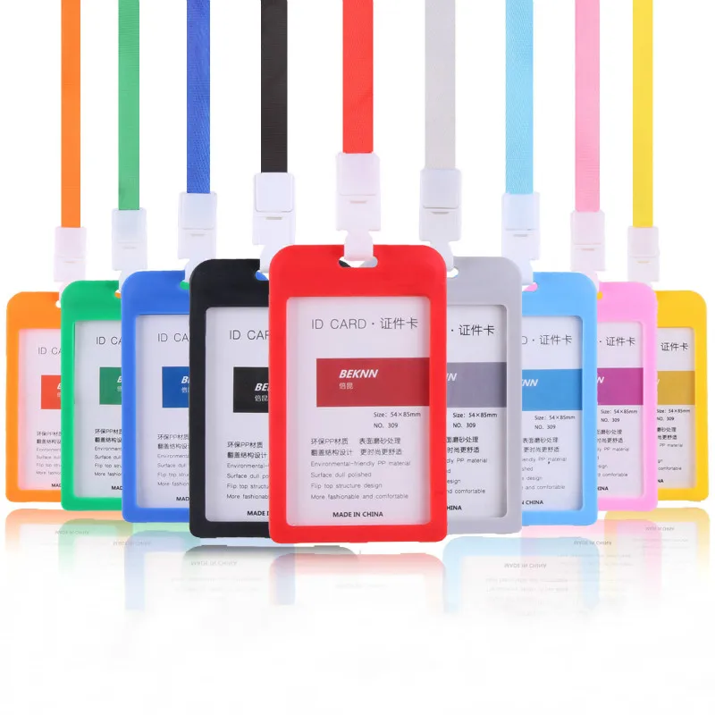 

Plastic Business lanyard ID card holder badge card set work certificate set bus access control card set