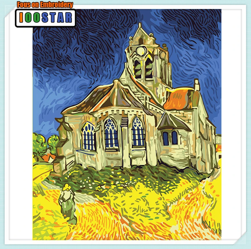 

40*50cm Orwell Church Picture by Van Gogh Painting By Numbers DIY Oil Painting On Canvas Home Decoration For Living Room YF1638