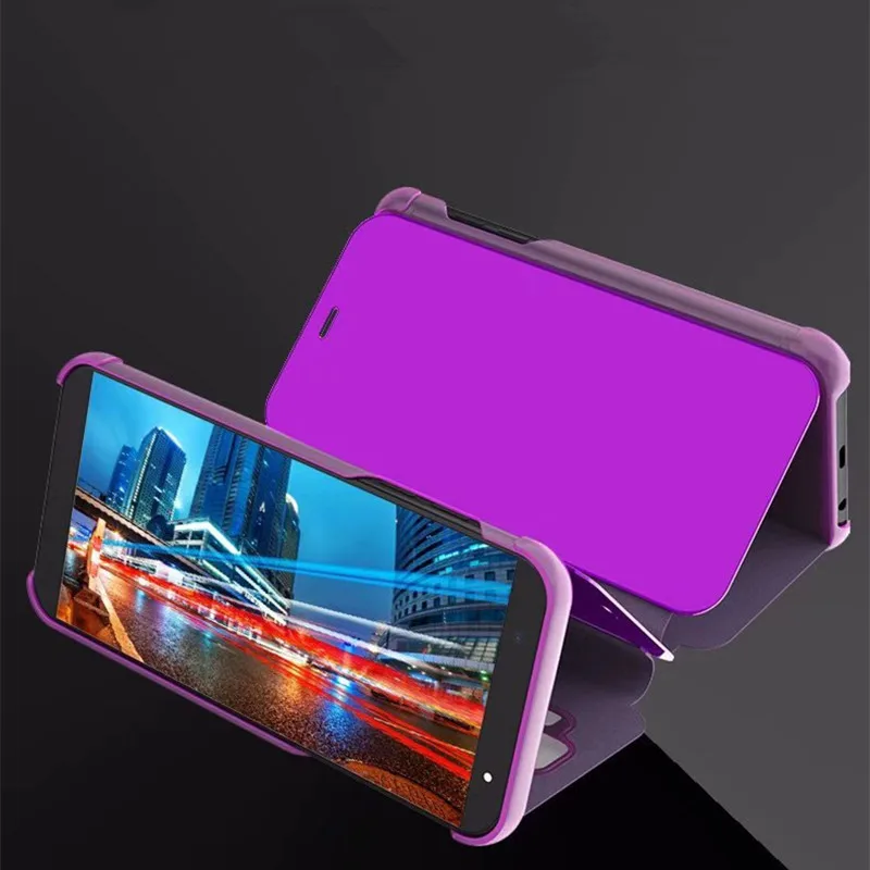 Умный зеркальный Чехол кобура с откидной крышкой и подставкой для Samsung J2 J3 J4 J5 J6 J7