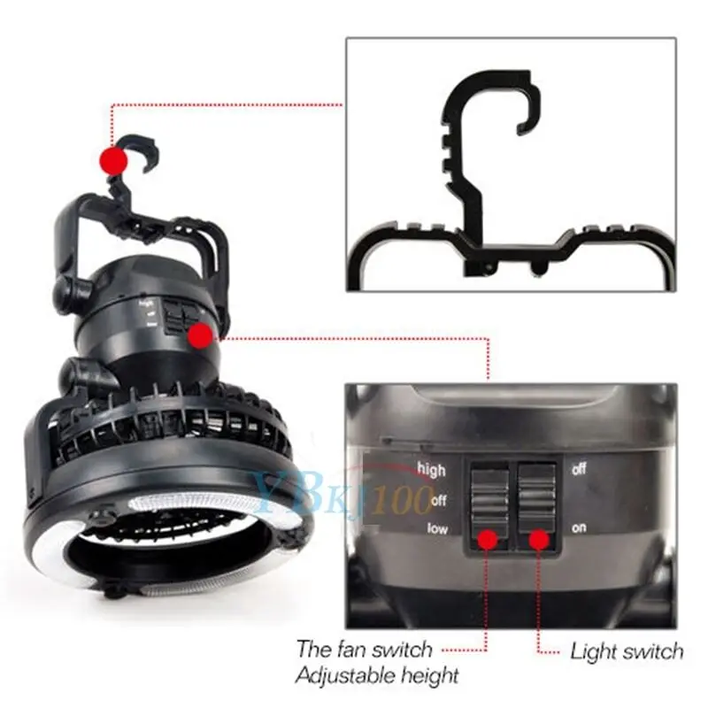 Переносная наружная подвеска кемпинговый вентилятор и палатка Фонари свет с 18 светодиодный свет