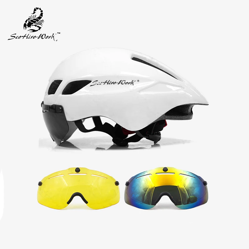 Scohiro funciona Mtb горный велосипед Estrada Capacete da Bicicleta Capacete lente козырек de vidro Ciclismo Cascos Bici MTB Cic