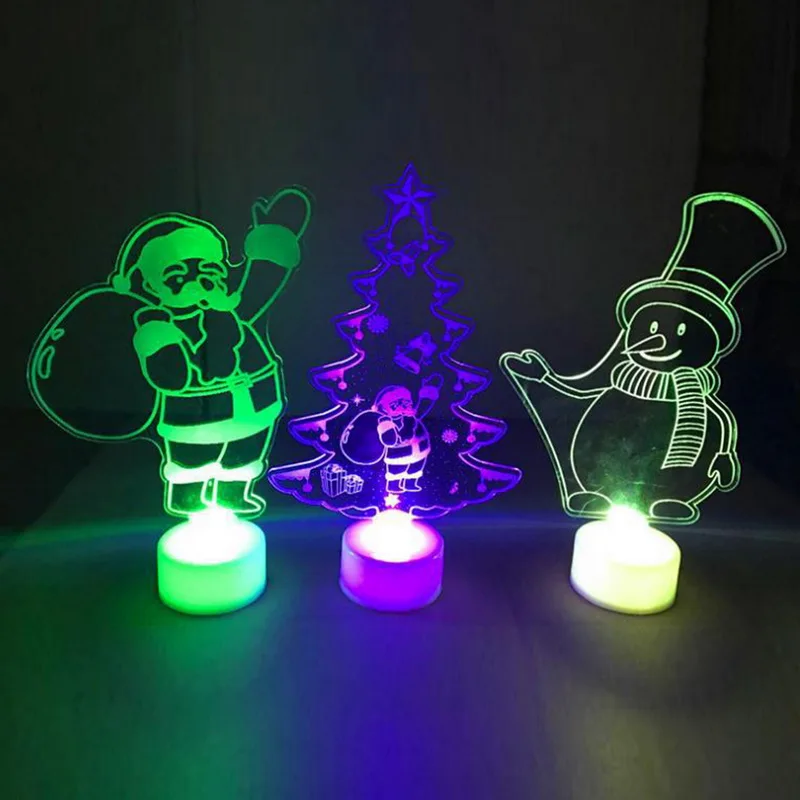

Hoomall Merry Christmas Lightings Santa Claus Snowman Multi Color LED Light Clear Christmas Tree Mood Lamp Night