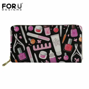 

FORUDESIGNS Proud Nail Tech Design Women Long Wallet Brand Luxury PU Leather Purse for Girls Ladies Multifunction Carteras