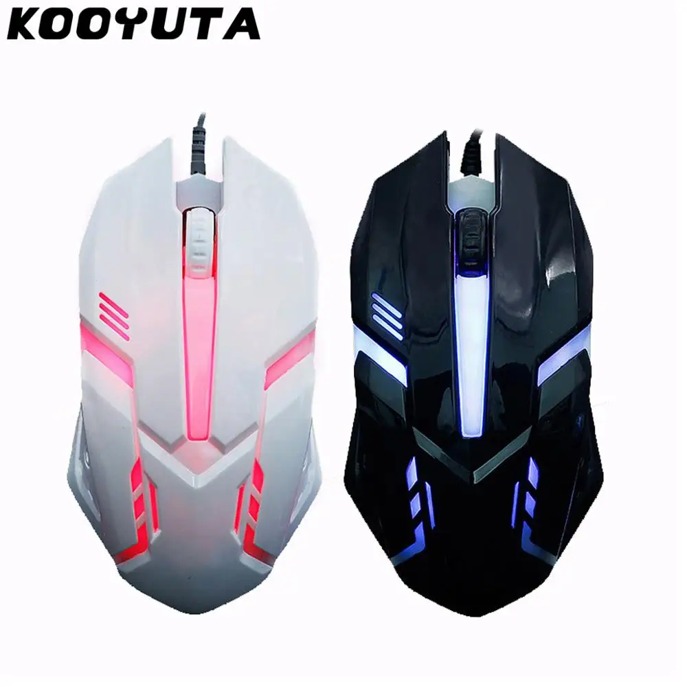 KOOYUTA игровая мышь USB Оптическая Проводная 1600 DPI красочный светильник для ПК