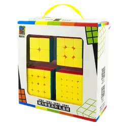 Мою Cube комплект из 4 предметов кубик рубика 2x2x2 3x3x3 4x4x4 5x5x5 Волшебные кубики подарочный набор Stickerless игрушки для детей MF2S M