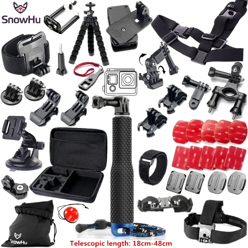 SnowHu для Gopro Hero 5 набор аксессуаров шлем ремни нагрудное крепление монопод hero 9 8 7 6