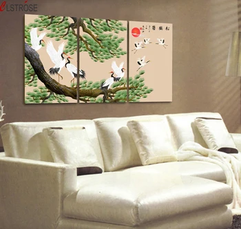 

CLSTROSE Traditional Chinese Pine Tree And White Crane Wall Painting Beautiful Mountain Scenery Decor Pictures Modern Paintings