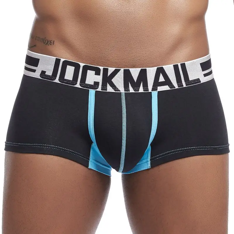 JOCKMAIL нижнее белье мужские боксеры камуфляж хлопок сексуальные мужские комфортные трусики из «дышащей» ткани трусы мужские боксеры мягкие трусы - Цвет: Черный