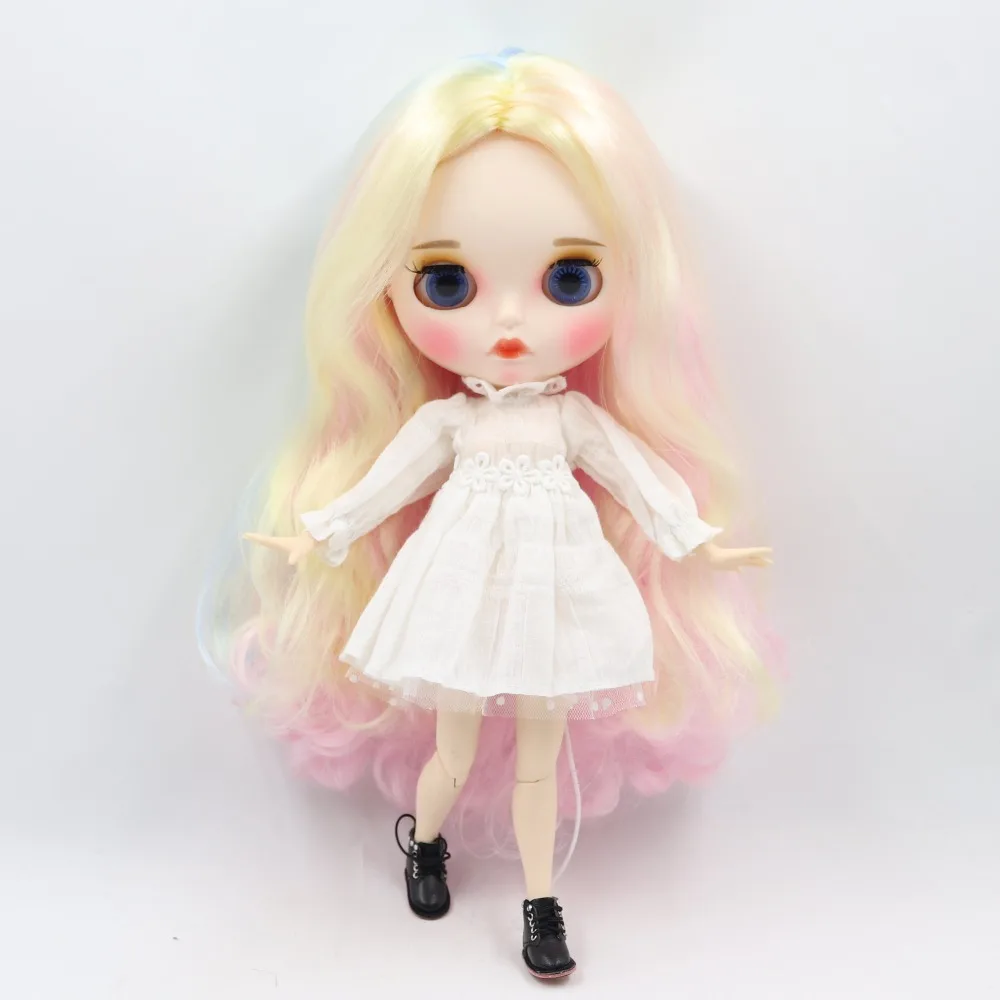 Neo Blythe Doll with Multi-Color Hair, White Skin, Matte Pouty Face & Custom Jointed Body 2